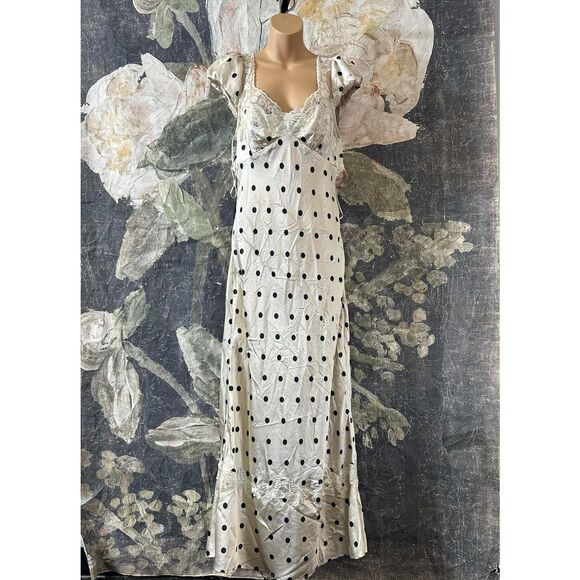 Free People Cream and Black Polka Dot Maxi Dress - Picture 8 of 11